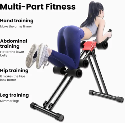 Miniatura 4 de Máquina de abdominales, máquina de entrenamiento abdominal, rueda de rodillo abdominal con monitor LCD ajustable de 5 engranajes, moldeador