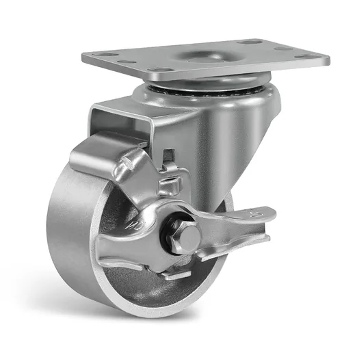 Ruedas industriales resistentes de 3 x 1.25 pulgadas, capacidad de 350 libras, ruedas de hierro fundido y marco de acero para carros, carritos,