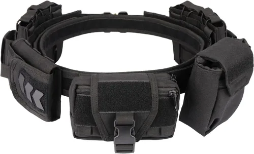 YAKEDA Cinturones Tácticos de Batalla para Hombres - Cinturón Airsoft de Liberación Rápida con Trigger, Cinturones de Servicio Pesado con Bolsas 7