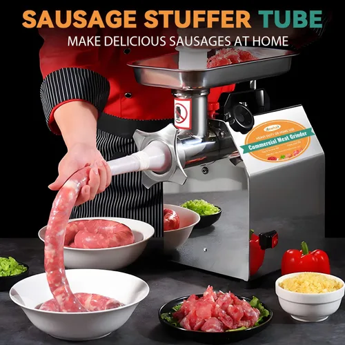 Miniatura 4 de Newhai Picadora de carne comercial 1.3HP Máquina de pulir carne eléctrica Picadora de carne industrial de alta resistencia Embutidora de salchichas