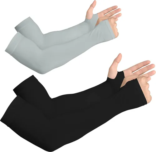 Miniatura 35 de YESLIFE Mangas de protección solar UV para hombres y mujeres, manga deportiva de enfriamiento UPF 50