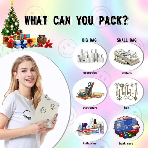 Miniatura 4 de 2 bolsas de cosméticos, bolsa de maquillaje para mujeres, organizador estético, artículos de aseo esenciales de viaje, artículos de aseo