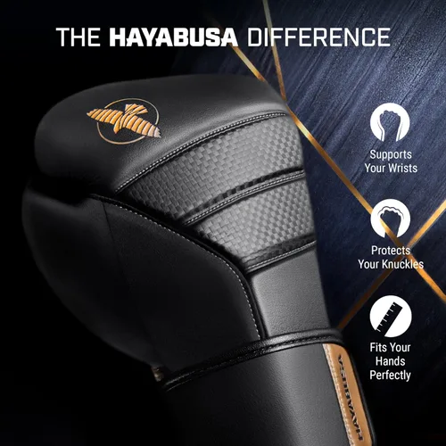 Miniatura 2 de Hayabusa T3 - Guantes de boxeo para hombre y mujer, protección de muñeca y nudillos, cierre de velcro doble X, soporte de muñeca con férulas