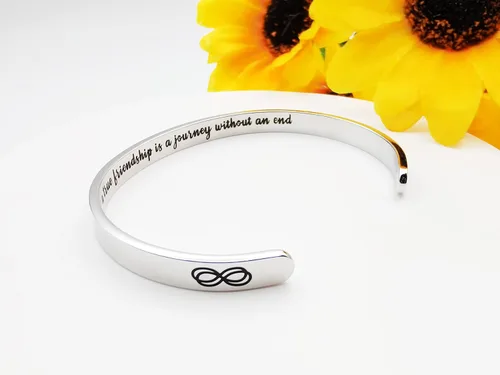 Miniatura 373 de Pulseras inspiradoras para mujer, joyería de acero inoxidable, con refranes, pulsera motivacional con mensaje oculto, pulseras grabadas para mejor