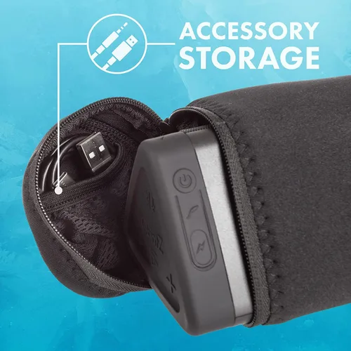 Miniatura 4 de Funda para parlante portátil Bluetooth Cambridge SoundWorks Official OontZ Angle 3 Plus, de neoprene con mosquetón de aluminio, con cierre reforzado