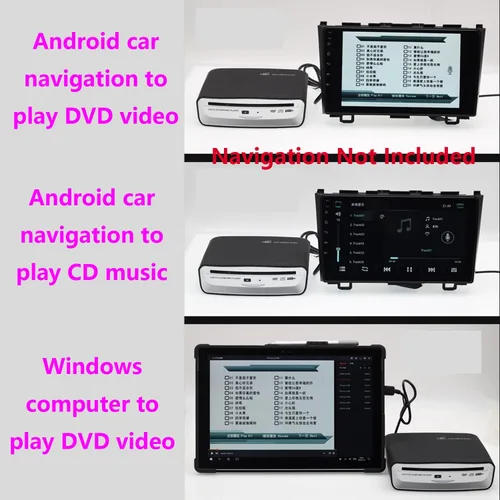 Miniatura 4 de Reproductor de CD universal externo para coche, reproductor de CD USB externo para automóvil Android Navegación-Plug and Play