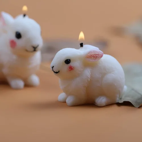 Miniatura 5 de Molde de conejo peludo pequeño, molde de silicona de conejo para vela, molde de resina de conejo, molde de jabón de conejo, molde de silicona