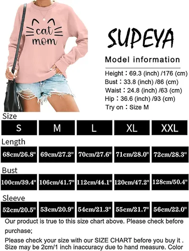 Miniatura 5 de Cat Mom - Camiseta de manga larga con estampado de letras Cat Mama para mujer