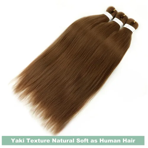 Miniatura 5 de Cabello trenzado marrón preestirado de 30 pulgadas, 3 paquetes de cabello trenzado preestirado de color 30 EZ, textura Yaki, extensiones de cabello