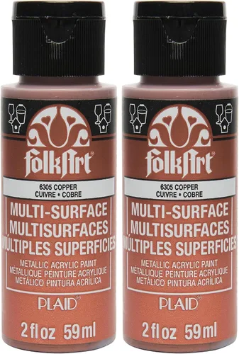 Miniatura 12 de FolkArt Pintura metálica multisuperficie en varios colores (2 onzas), cobre metálico