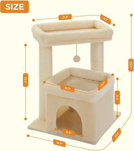 Miniatura 2 de PEQULTI Árbol para Gatos Torre de Gatos para Gatos Grandes con Postes de Rascar Cubiertos de Sisal y Reposo Extra Grande para Gatos