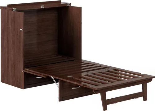 Miniatura 16 de AFI, Northfield Murphy Bed - Baúl de cama Twin XL con colchón de 6", cajón de almacenamiento y cargador USB integrado, ámbar quemado