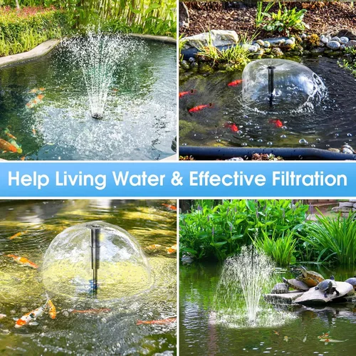 Miniatura 9 de POPOSOAP Pond Filter with 12W Solar Fountain Pump, Solar Pond Filter with 160GPH Pump & Fountain Kit, Outdoor Filter Box with 6.6FT PVC Tubing
