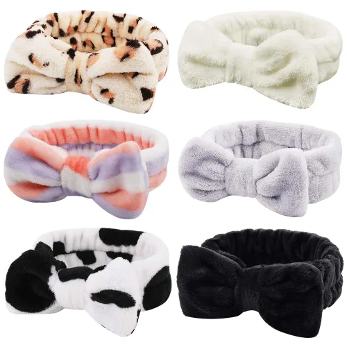 Ondder Diademas de tela de rizo de spa, 6 unidades para el cuidado de la piel para lavado facial, eliminación de maquillaje y cuidado de la piel,