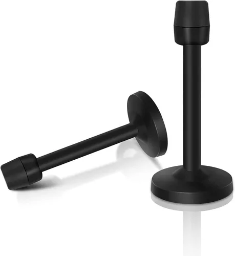 Topes de puerta de 5 pulgadas de largo, tope de puerta negro para montaje en pared, de acero inoxidable, rígido, sin olor, punta de goma resistente,