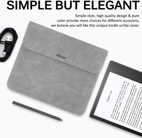 Miniatura 7 de Miimall Funda compatible con Kindle Scribe 2022, de cuero de alta calidad, funda protectora de cuero para Kindle Scribe de 10.2 pulgadas