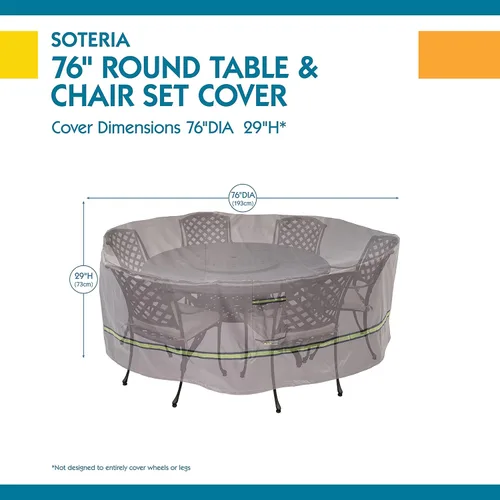 Miniatura 9 de DUCKCOVERS Soteria - Mesa redonda impermeable de 76 pulgadas con funda para sillas, mesa al aire libre y funda para silla