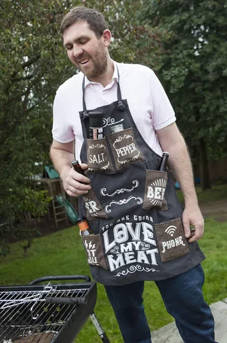 Miniatura 4 de Boxer Gifts Canvas Love My Meat - Delantal, color negro