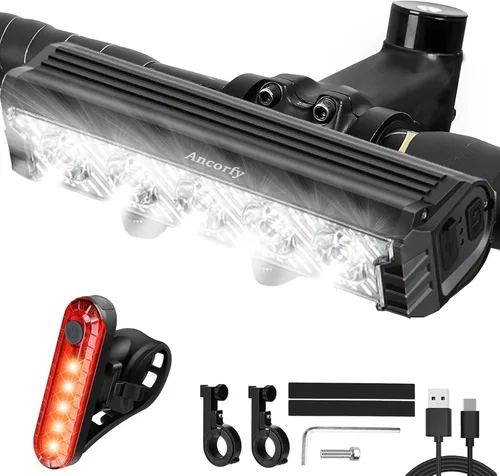 Miniatura 9 de Luz de Bicicleta LED Super Brillante, Faro de Bicicleta Recargable USB, Faro de Bicicleta Resistente al Agua, Faro de Bicicleta de 2500 Lúmenes