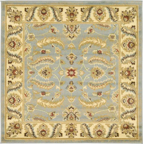 Miniatura 45 de Unique Loom - Colección Voyage - Alfombra redonda tradicional oriental, marrón, Polipropileno, Marrón/Azul Claro