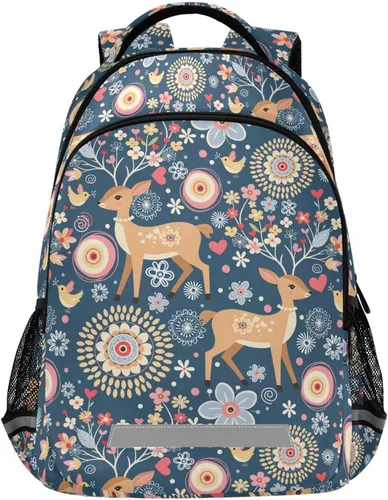 Miniatura 21 de MNSRUU Mochila escolar con correa para el pecho, mochila para laptop Galaxy Planets, mochila de senderismo de viaje para niños y niñas, Animal 031