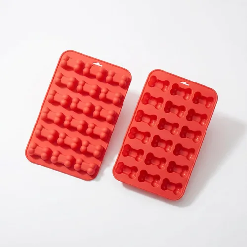 Miniatura 3 de Paquete de 2 moldes de silicona para huesos de perro, mini molde reutilizable para golosinas caseras para perros, chocolate, dulces, gomitas