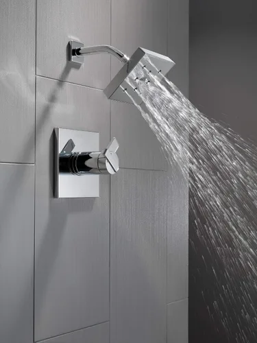 Miniatura 7 de Delta Faucet Ara 17 Series Kit de molduras de ducha de doble función con cabezal de ducha H2Okinetic de un solo rociador, cromado T17267