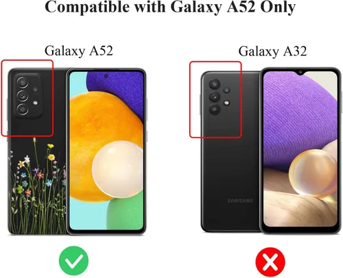 Miniatura 8 de Unov Funda diseñada para Galaxy A52 / A52s, funda transparente para teléfono con [patrón antideslizante en relieve], protección delgada a prueba