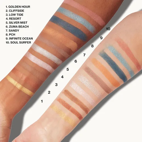 Miniatura 14 de Pacifica Paleta de sombras de ojos – Sombra de ojos mineral Malibu, tonos neutros mezclables con mate aterciopelado, brillante y metálico, infusión