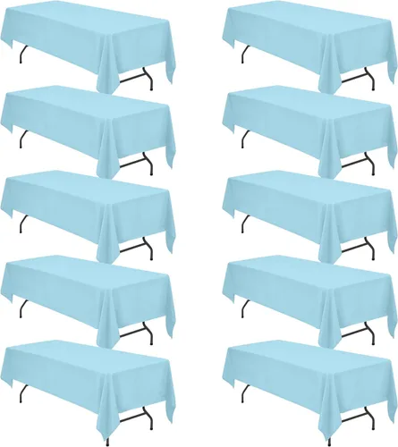 Miniatura 210 de BRILLMAX 6 Pack de Manteles Azul Marino para Mesas Rectangulares de 8 Pies 90 x 156 Pulgadas - 8 pies Mantel Rectangular a Granel de Lino