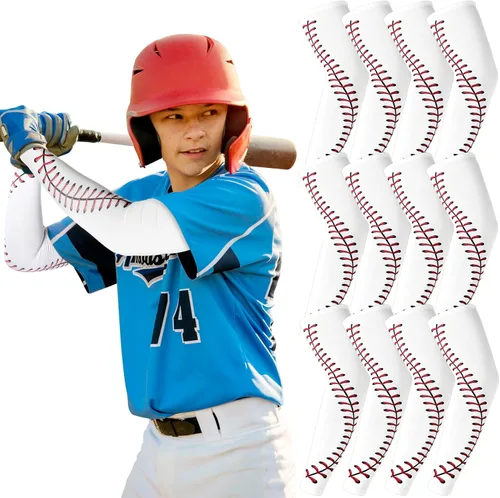 Cozypower 12 pares de mangas de béisbol para jóvenes y niños, deportes, compresión de softbol, mangas de brazo para protección solar