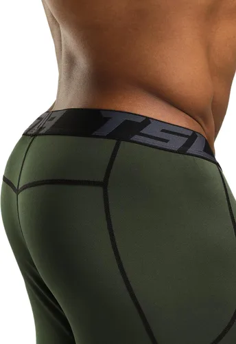 Miniatura 9 de TSLA - Paquete de 1 o 2 pantalones térmicos de compresión para hombre, leggings deportivos y mallas para correr, pantalones para usar como primera