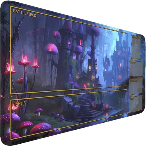 Miniatura 12 de Fantasy Black Lotus TCG - Tapete de juego de 24 x 14 pulgadas, tapete de juego para MTG DTCG CCG RPG Trading Card Game Mats superficie lisa juego