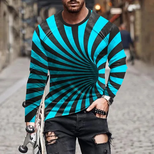 Miniatura 2 de Camiseta de Manga Larga para Hombre Novedad Y2K Estampado gráfico Blusas Cuello Redondo Camiseta holgada Tops Baggy
