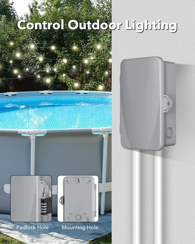 Miniatura 3 de BN-LINK Temporizador de bomba de piscina, caja de temporizador para exteriores, resistente, 2HP 40A Max, 120, 240, 277 VAC, para bomba de piscina