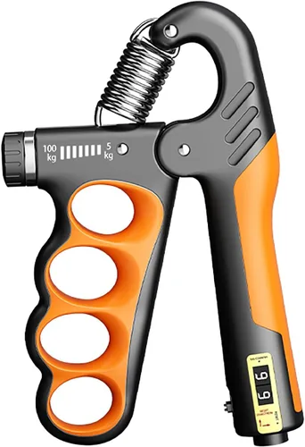 Entrenador de fuerza de agarre, fortalecedor de agarre de mano ajustable (11.0-220.5 lbs) con contador automático, diseño ergonómico y resorte de