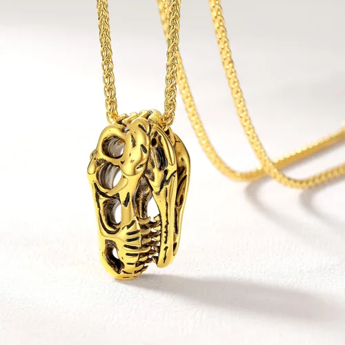 Miniatura 6 de U7 Men Pendant Necklaces, Stainless Steel Necklace for Men, Cool Guitar Pick SkullAlligator Dinosaur Skeleton Tyrannosaurus RexGothic