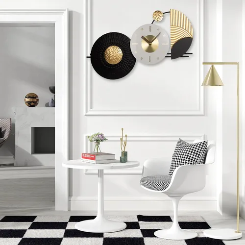 Miniatura 6 de Reloj de pared grande e irregular, moderno, de 26 x 16 pulgadas, único, silencioso, sin tictac, funciona con pilas, relojes decorativos para sala