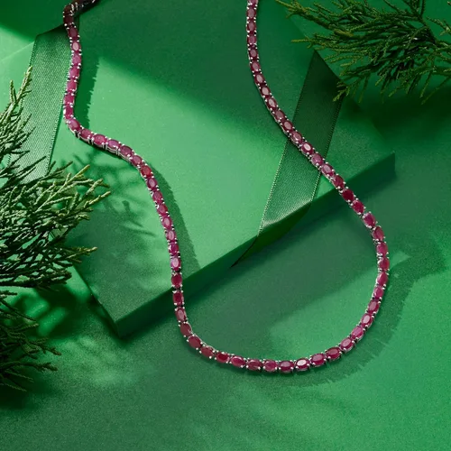 Miniatura 6 de Ross-Simons 40.00 ct. t.w. Gemstone Tennis Necklace in Sterling Silver