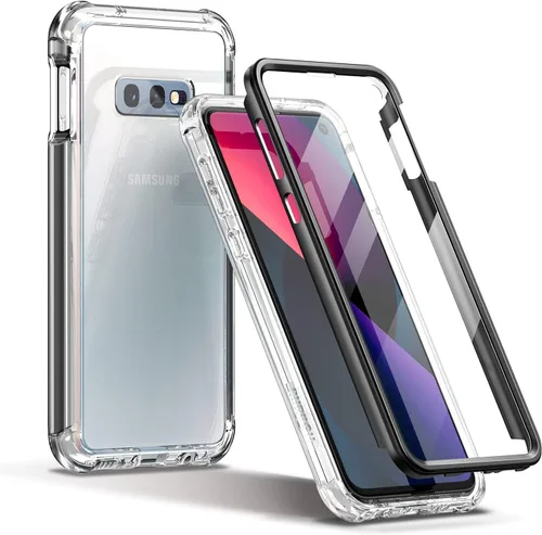SURITCH Funda transparente para Samsung Galaxy S10E (solamente) de 5.8 pulgadas, [protector de pantalla integrado] protección de cuerpo completo a