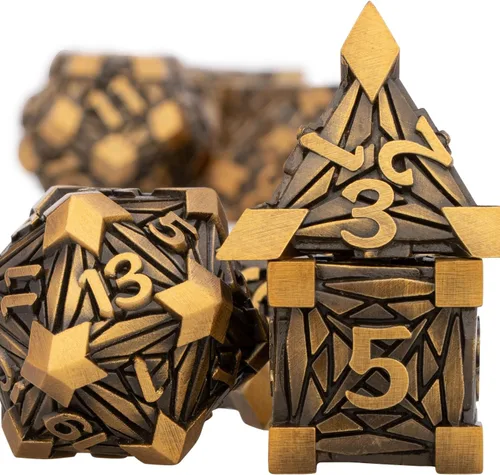 Miniatura 2 de Juego de dados de metal de 7 piezas con caja, dados D y D rojos para Debris RPG para juegos de mesa D&D, juego de rol, juego de dados poliédricos