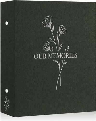 Miniatura 24 de Lanpn Álbumes de fotos pequeños de 4 x 6 pulgadas, 50 imágenes, paquete de 2 unidades, mini capacidad de lino Our Memories, juego de bolsillos