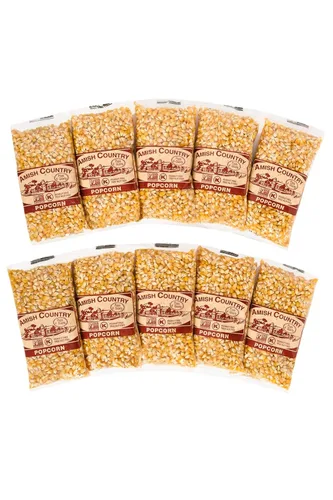 Miniatura 20 de Amish Country Popcorn Bolsa de 1 libra Granos de palomitas de maíz Ladyfinger A la antigua, sin OGM y sin gluten