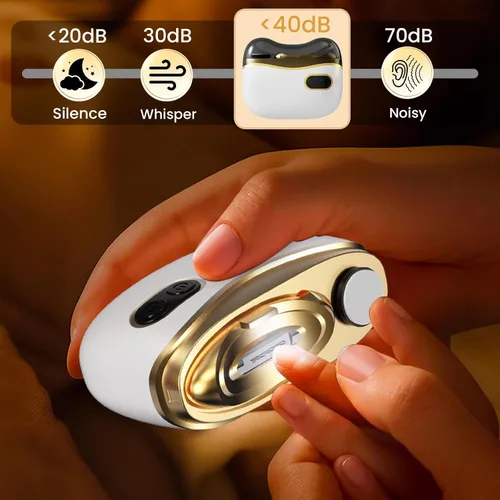 Miniatura 7 de Cortaúñas eléctrico, cortaúñas automático eléctrico con recortador de uñas ligero, 2 velocidades, compartimento de almacenamiento automático
