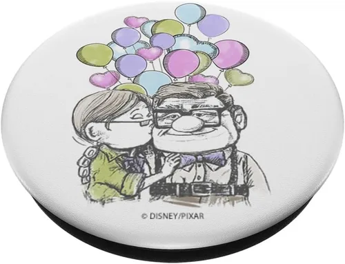 Miniatura 2 de Disney Pixar Up Carl Ellie Kiss con globos PopSockets adhesivo PopGrip