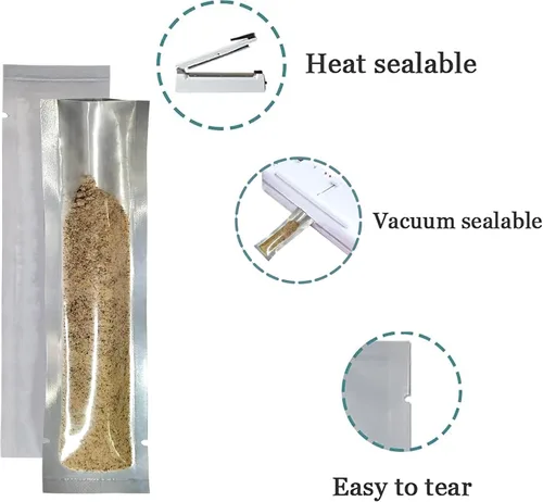 Miniatura 3 de FERENLI 100 unidades de bolsas de líquido de viaje transparentes de Mylar con sellado térmico al vacío de 1.4 x 5.9 pulgadas para artículos