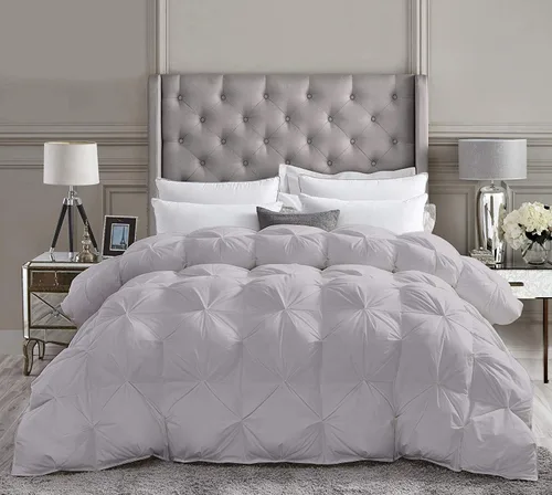 Miniatura 24 de Lujoso y lujoso para todas las estaciones, 100% algodón orgánico, tamaño individual XL, 68 x 92 pulgadas, edredón plisado de 3 piezas con 4 pestañas