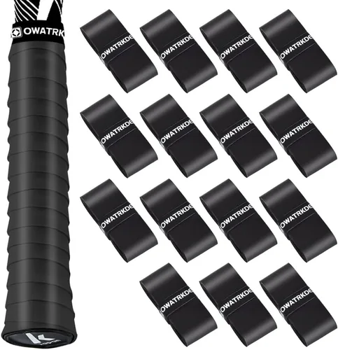 Paquete de 15 Cintas de Agarre para Raqueta de Tenis, Cinta de Agarre de Raqueta de Tenis de PU Precortada Antideslizante con Sensación Seca,