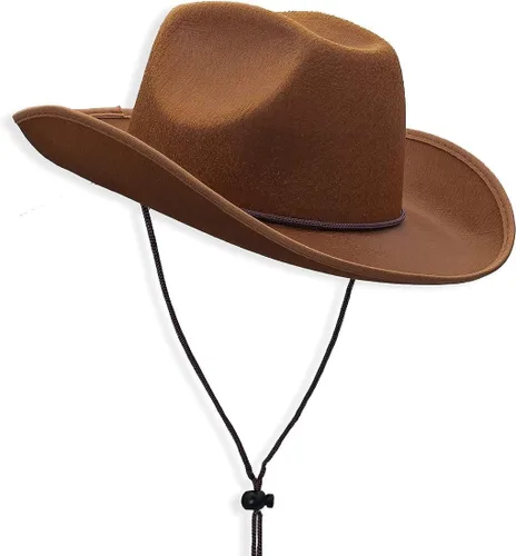 Sombrero de vaquero y vaquera de fieltro liso para hombres, mujeres y adolescentes Sombrero de vaquero con tachuelas occidentales en tallas para