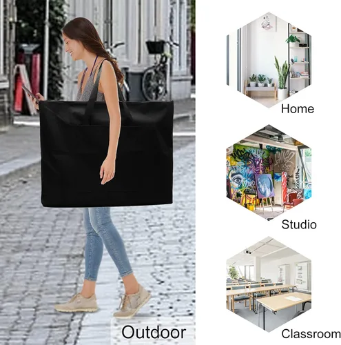 Miniatura 5 de Cupohus Bolsa de arte impermeable de 20 x 26 pulgadas para obras de arte de 18 x 24 pulgadas con bolsillos exteriores y asa, bolsa de almacenamiento